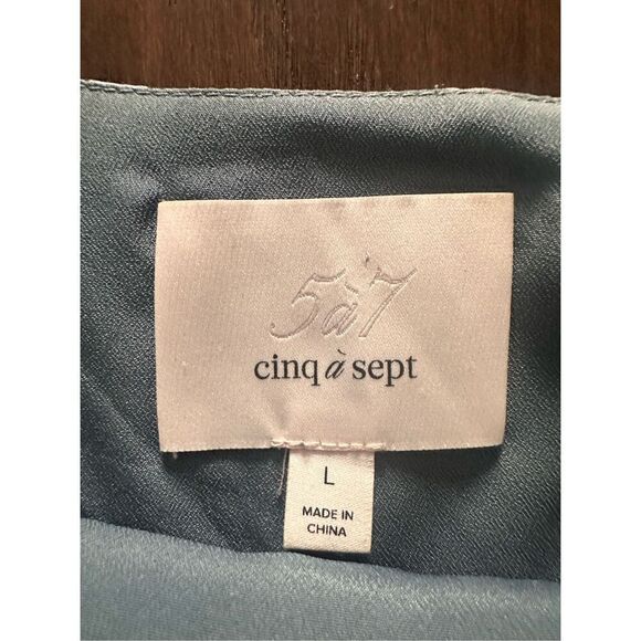 Cinq à Sept 100% Silk Strappy Tank Top Red black size large - Picture 6 of 6